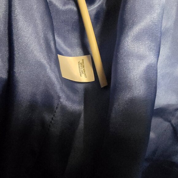 Anne Klein - Women's Plus Size 22W - Blue 100% Leather - Blazer - Business - Picture 5 of 10